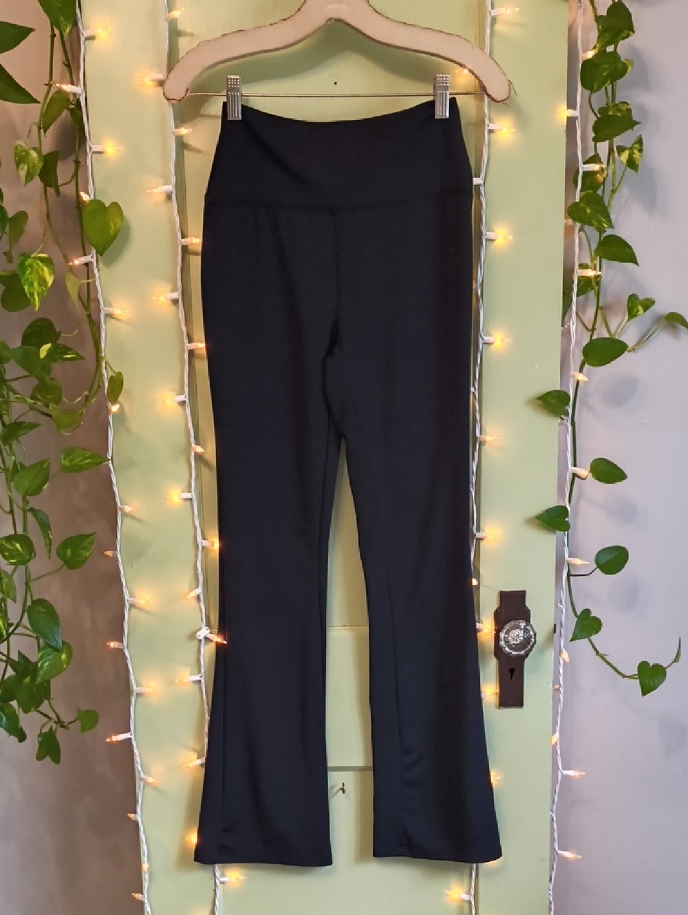 Women's Series 8 Basic Plain Black Boot cut Yoga Lounge Workout Pant S
